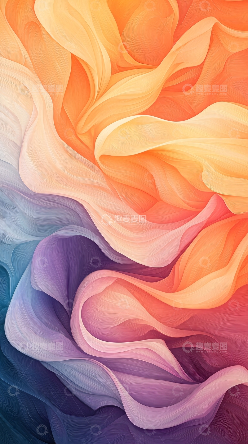 高清大图下载【趣麦麦图】抽象色彩流动波纹背景图