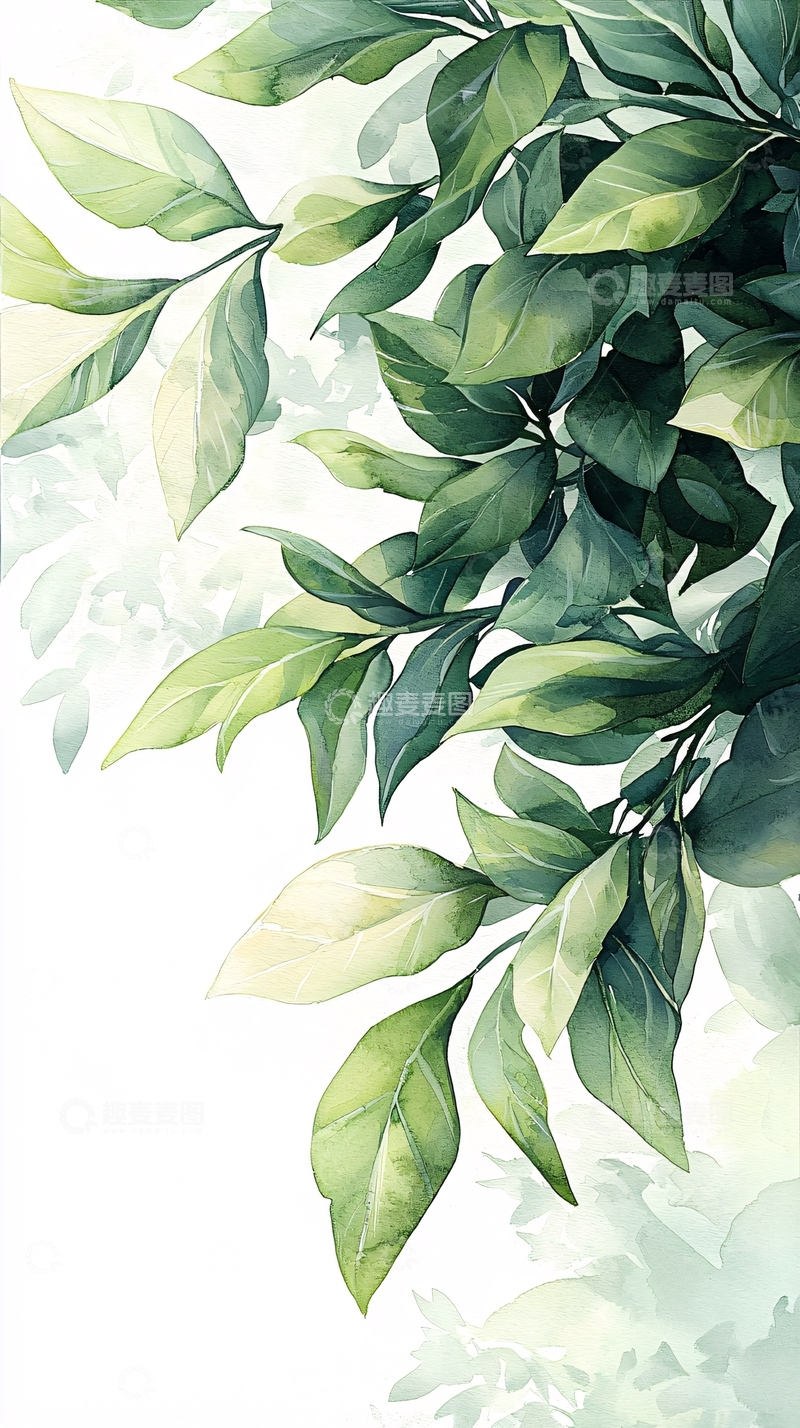 高清大图下载【趣麦麦图】清新绿叶自然背景