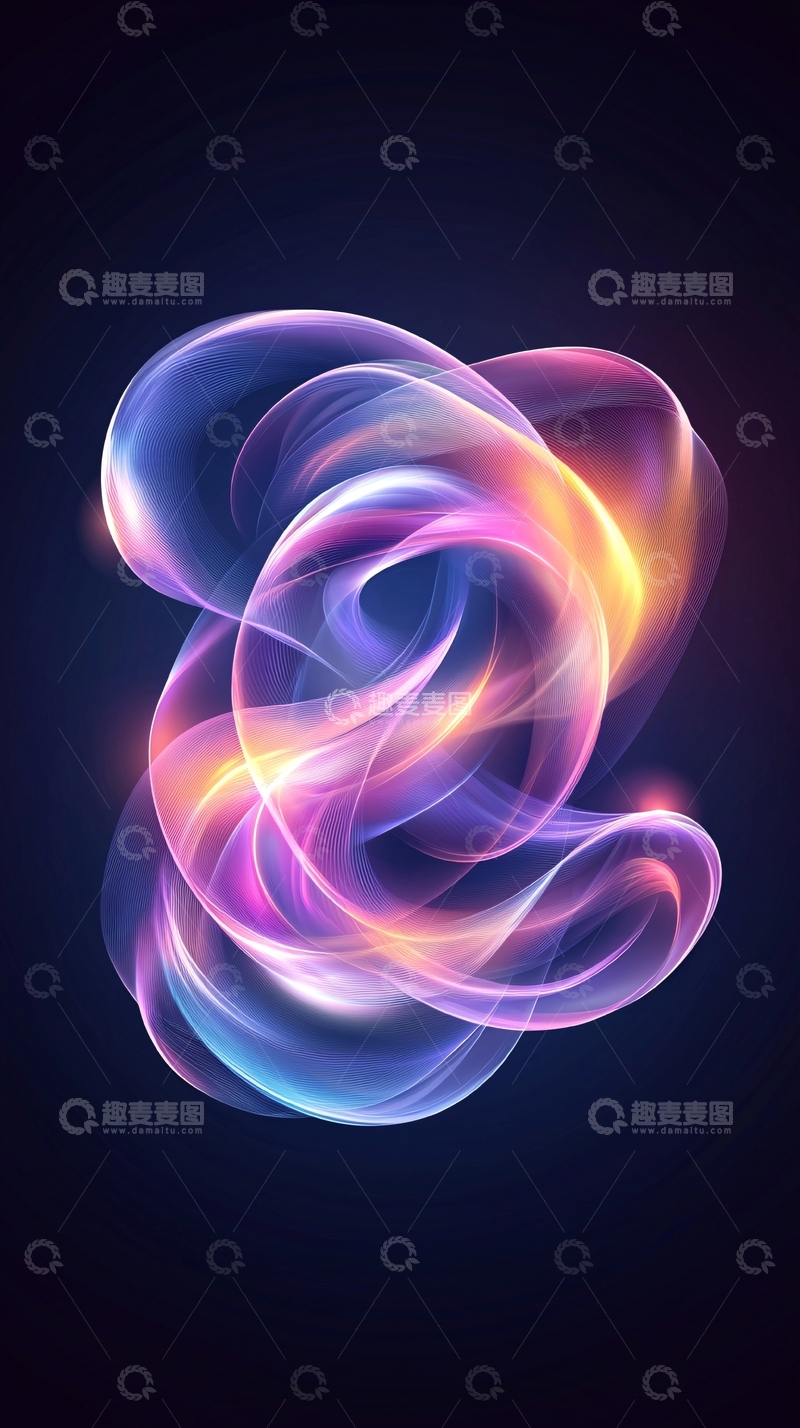 高清大图下载【趣麦麦图】抽象光效动态曲线背景