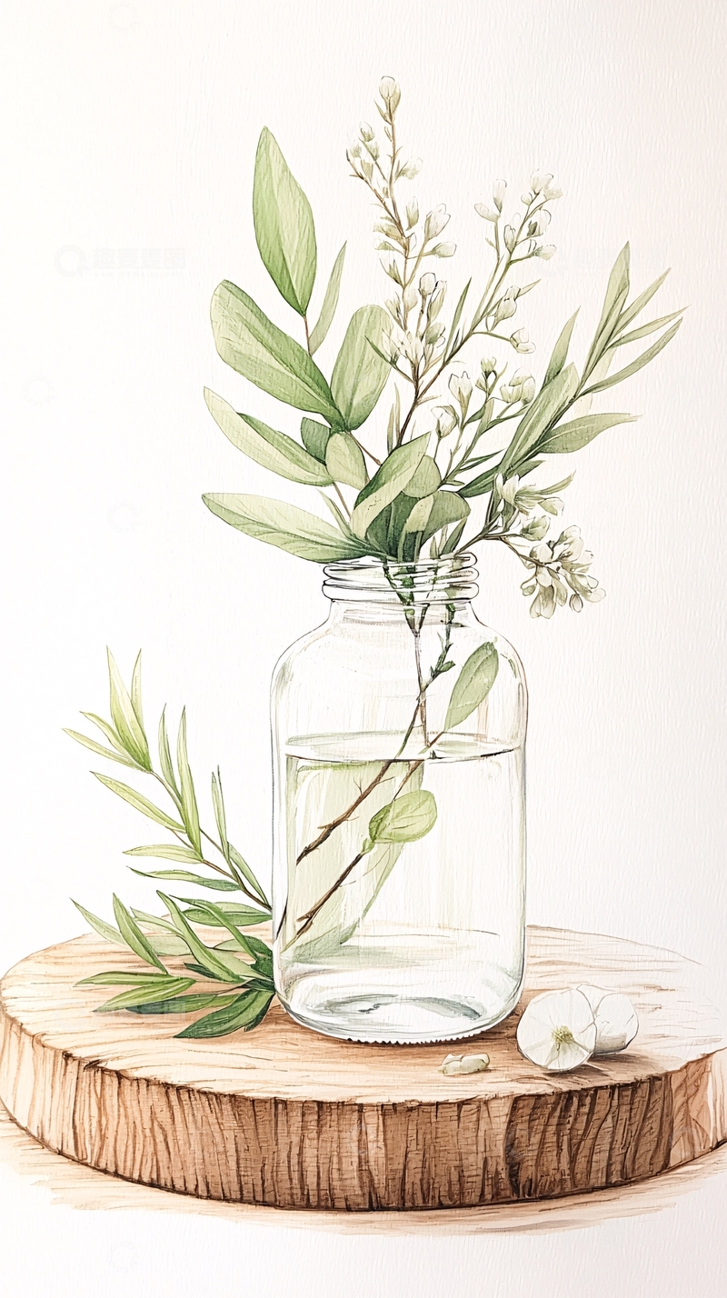 高清大图下载【趣麦麦图】清新自然植物插画