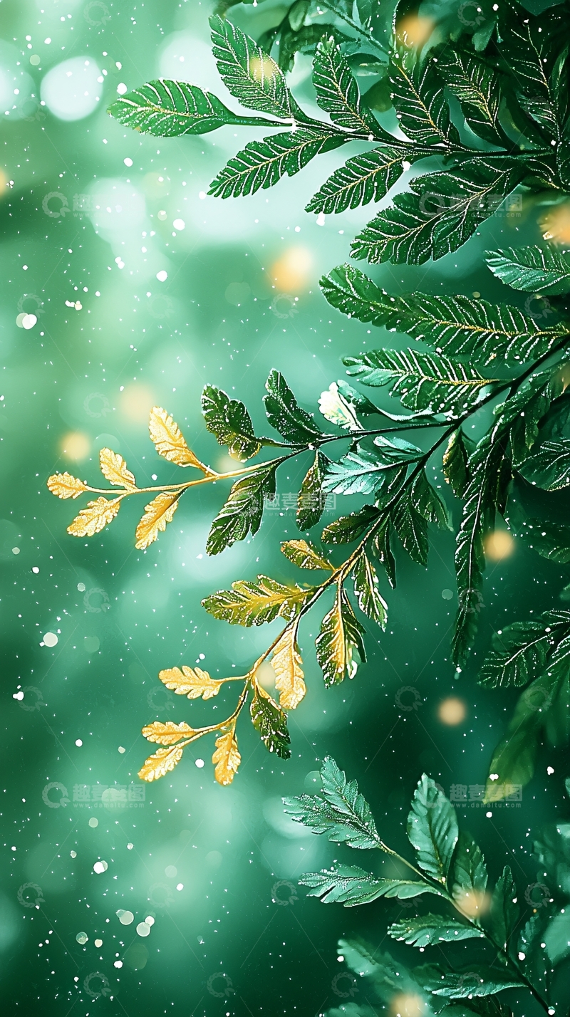 高清大图下载【趣麦麦图】绿色植物光影效果背景图