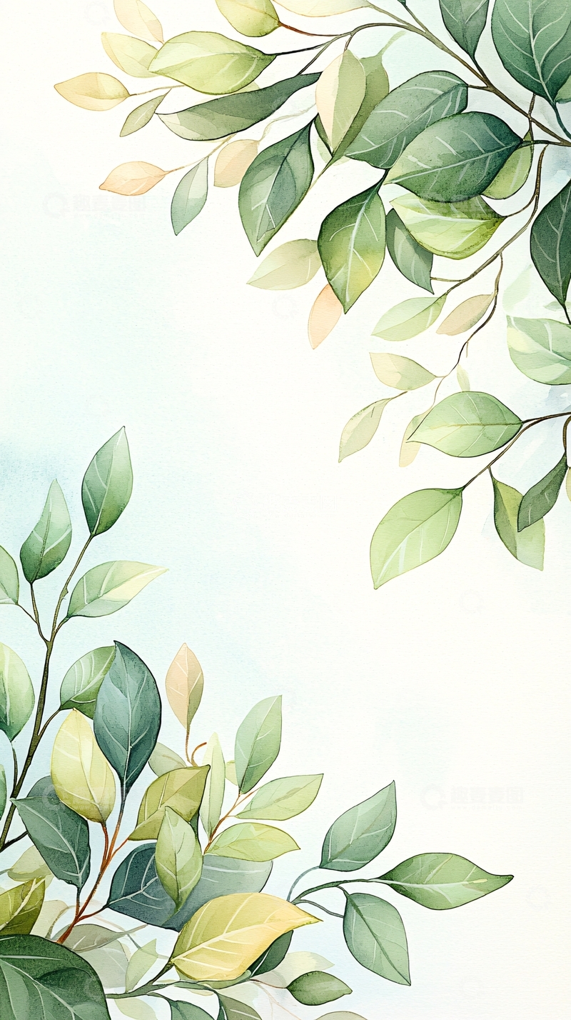 高清大图下载【趣麦麦图】清新自然树叶背景图