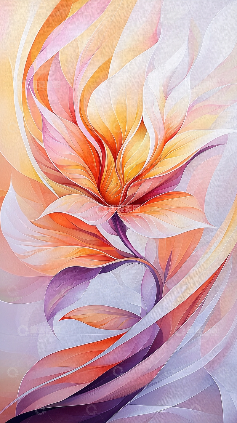 高清大图下载【趣麦麦图】抽象花卉艺术背景图