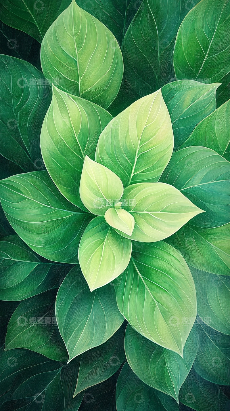 高清大图下载【趣麦麦图】绿色植物叶子背景图