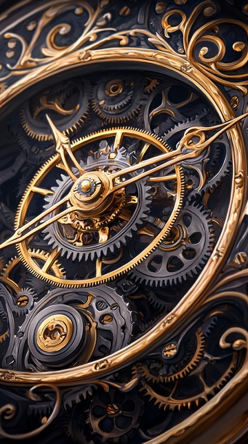 机械手表内部齿轮特写