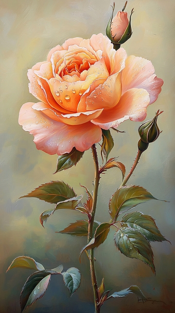 雨后盛开的玫瑰花