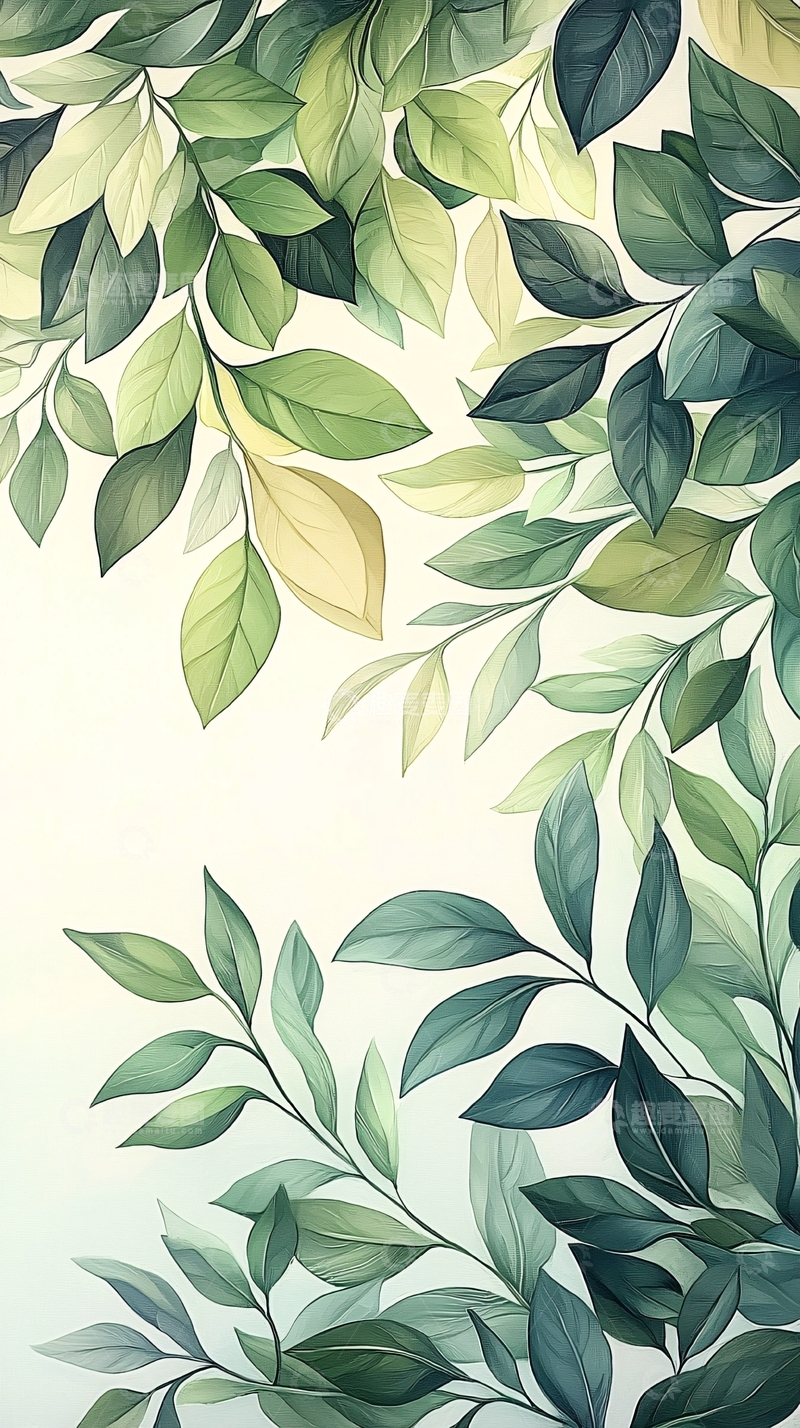 高清大图下载【趣麦麦图】清新自然绿色植物叶子背景图