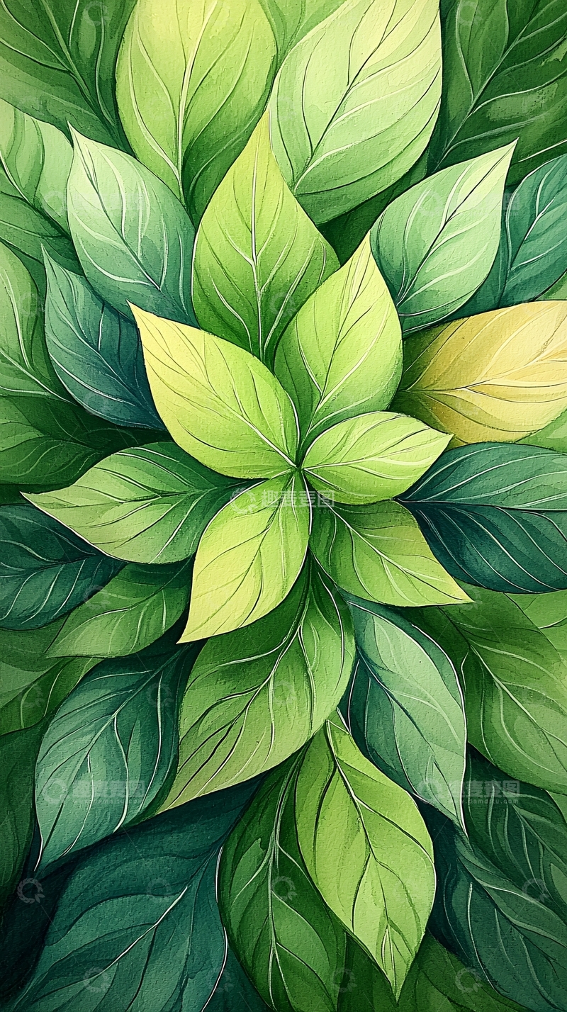 高清大图下载【趣麦麦图】绿色植物叶子背景图