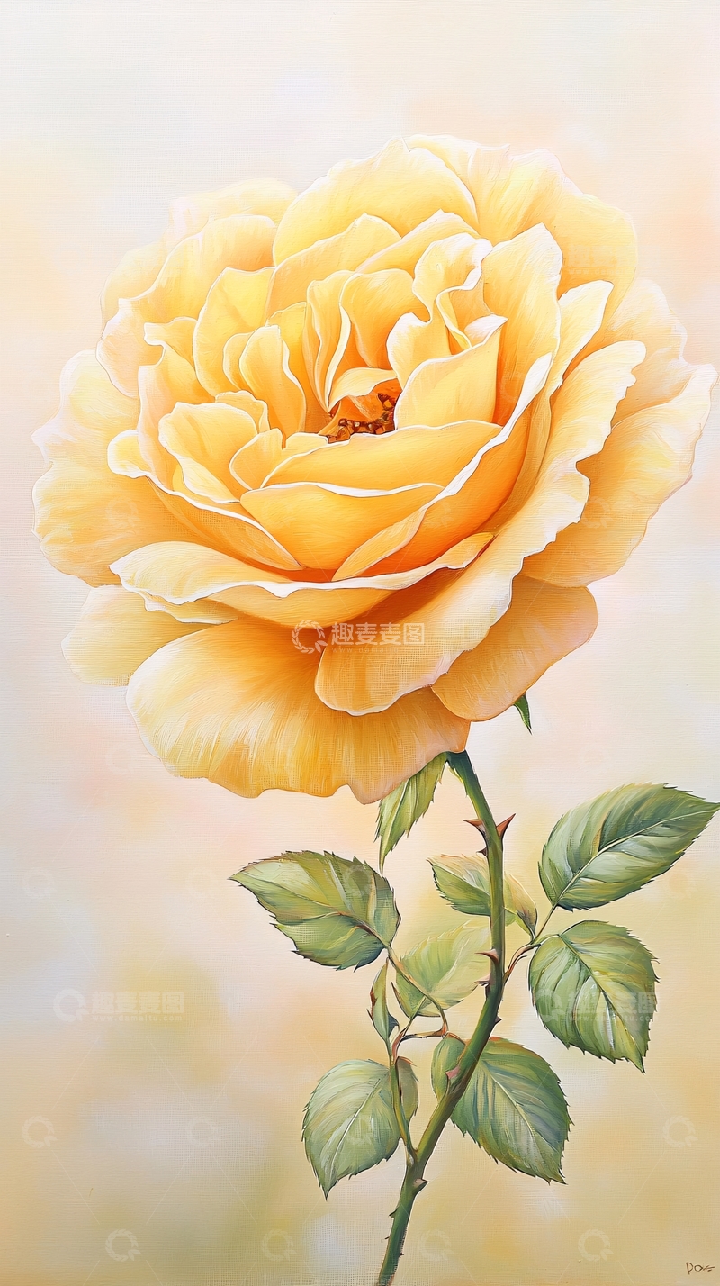 高清大图下载【趣麦麦图】黄色玫瑰花艺术画