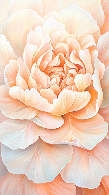 橙色牡丹花艺术插画