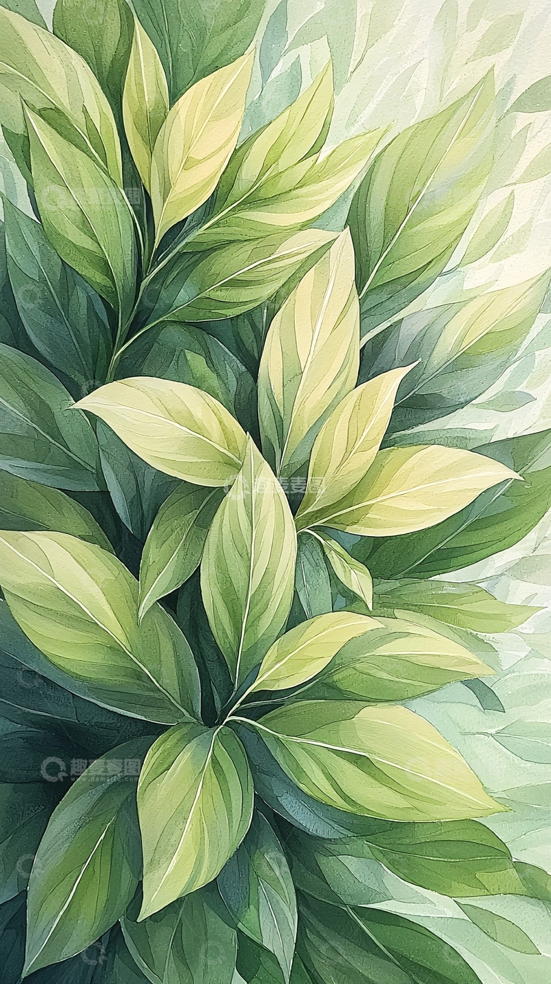 高清大图下载【趣麦麦图】清新自然绿色植物叶子背景