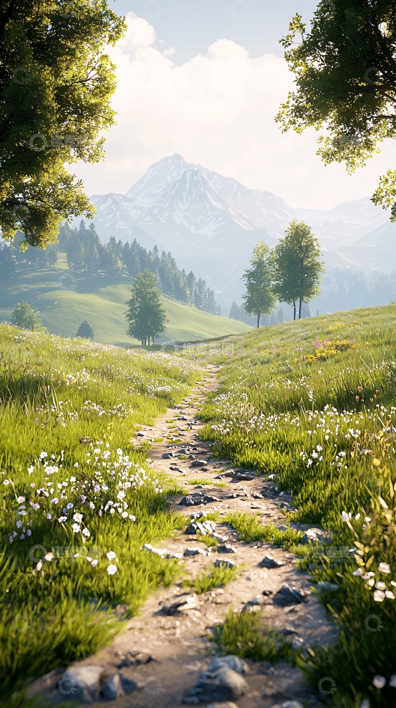 高清大图下载【趣麦麦图】山间小径自然风光