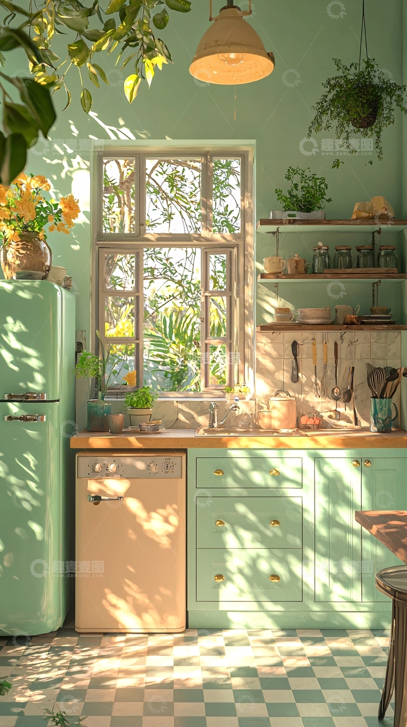 高清大图下载【趣麦麦图】清新自然厨房装饰设计