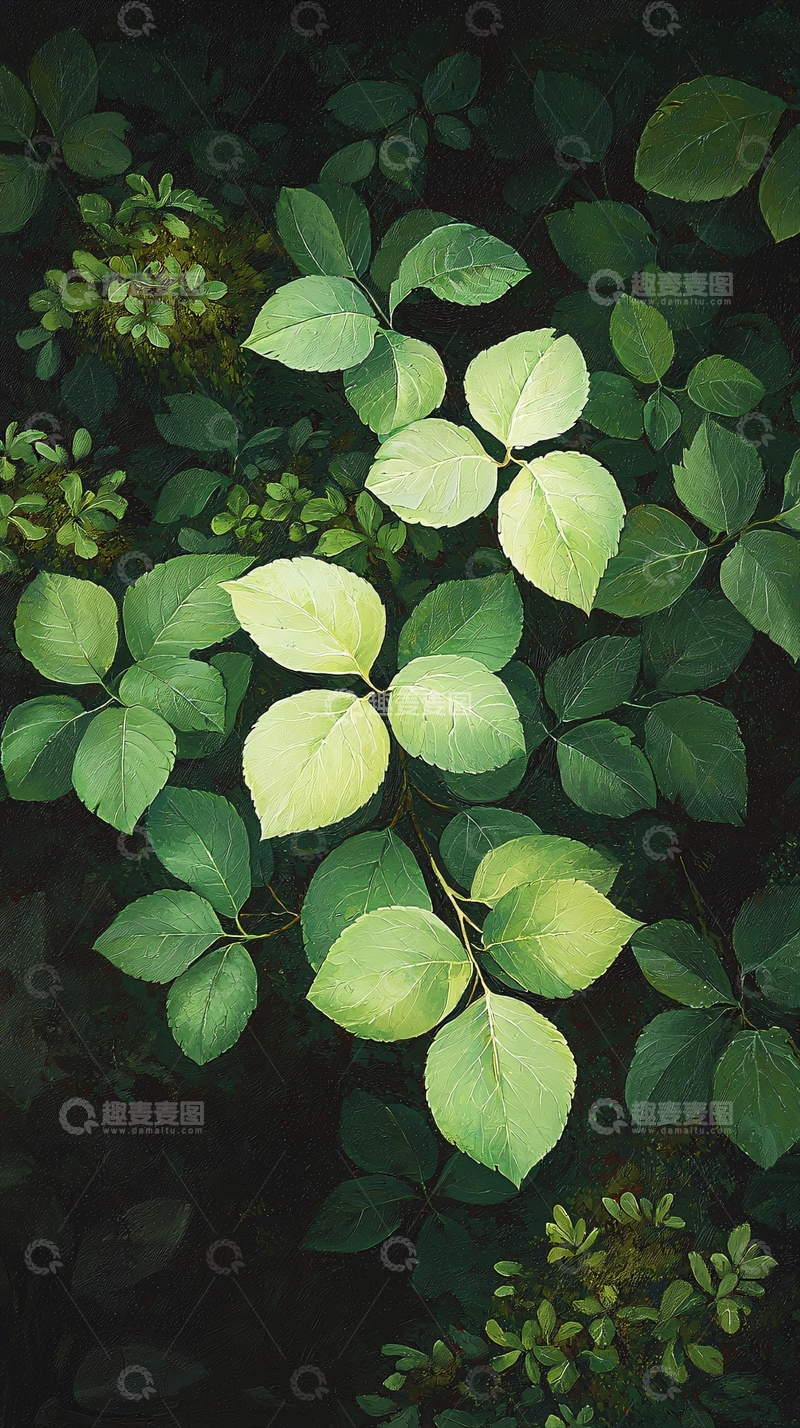 高清大图下载【趣麦麦图】夏日森林中的绿色植物