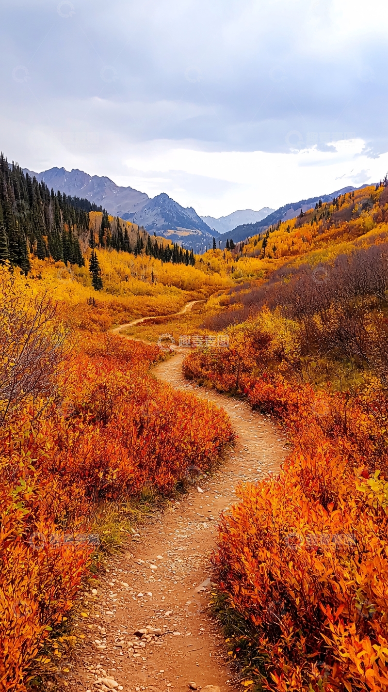 高清大图下载【趣麦麦图】秋日山间小径