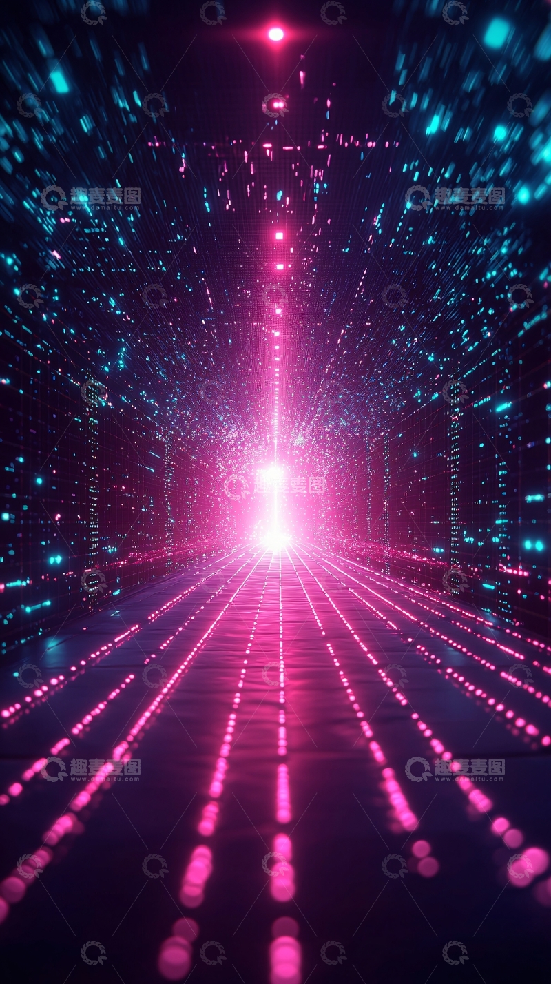 高清大图下载【趣麦麦图】未来科技隧道光影效果