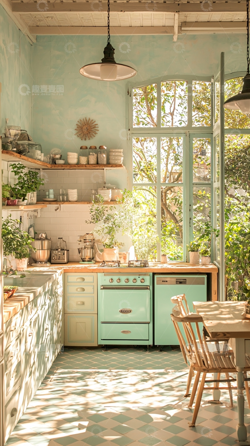 高清大图下载【趣麦麦图】复古厨房阳光明媚