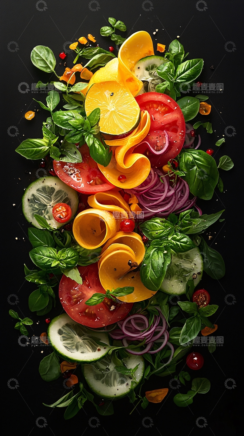 高清大图下载【趣麦麦图】色彩斑斓的蔬菜沙拉