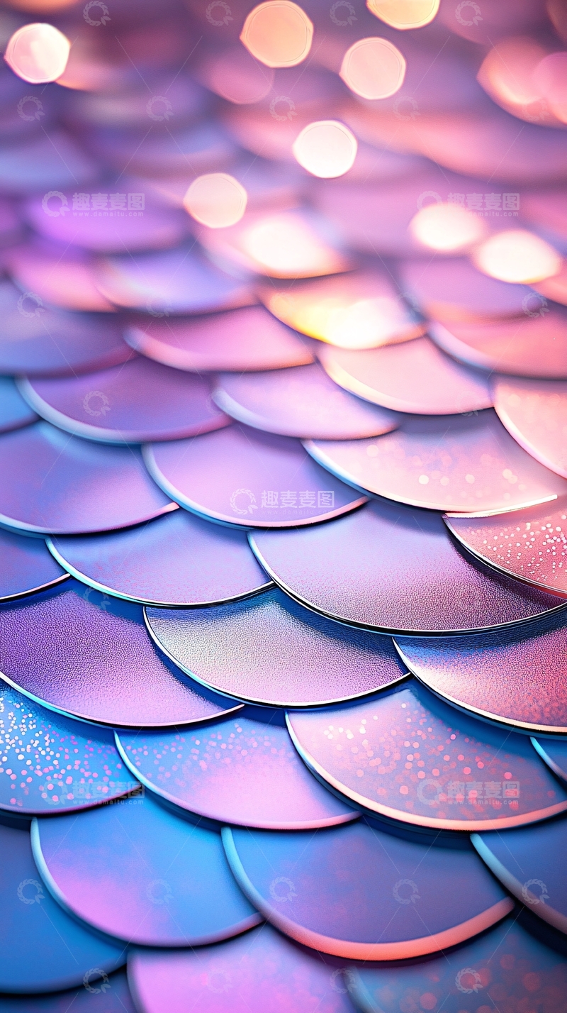 高清大图下载【趣麦麦图】梦幻紫色鱼鳞纹理背景