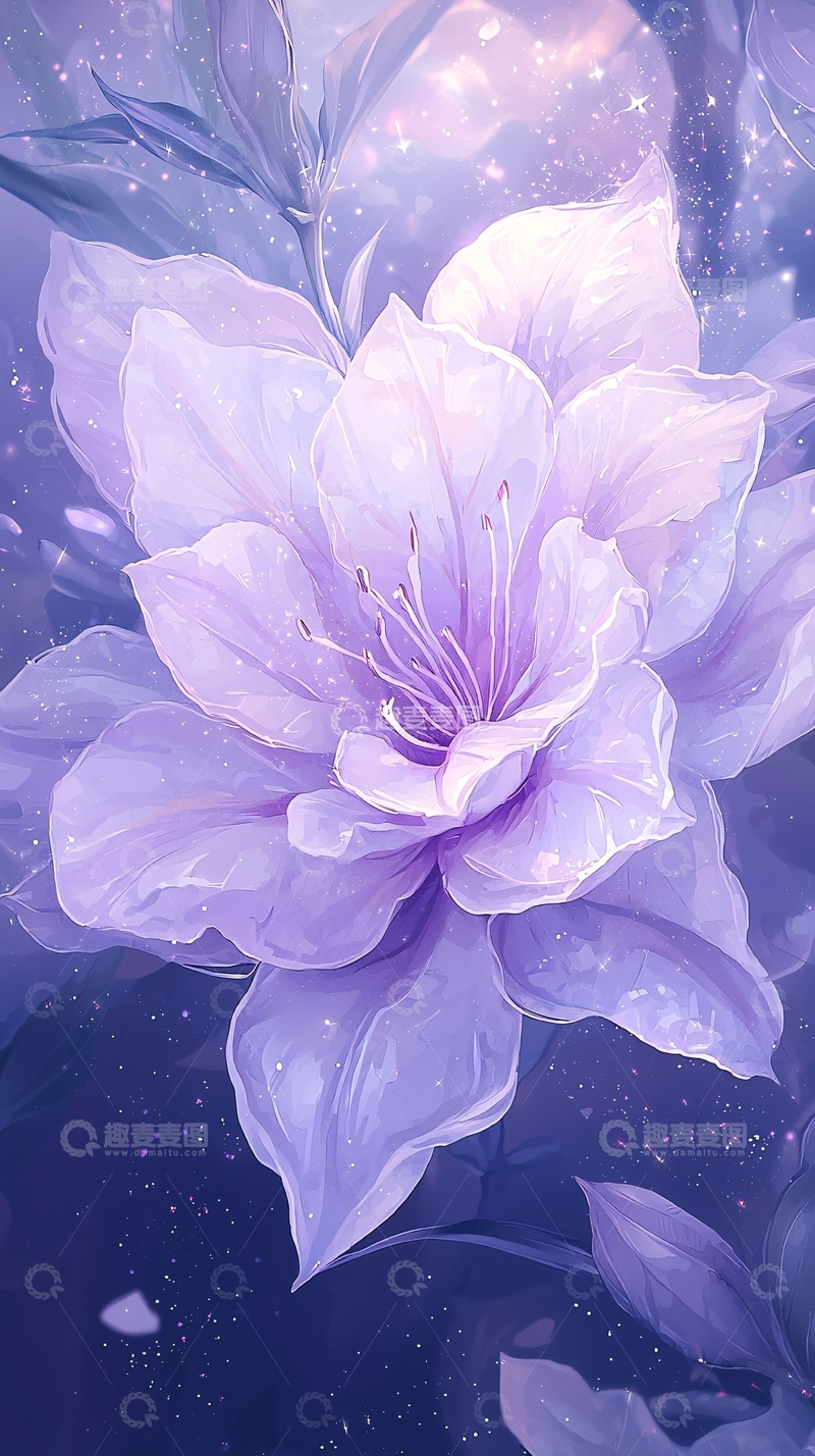 高清大图下载【趣麦麦图】梦幻紫色花朵背景图