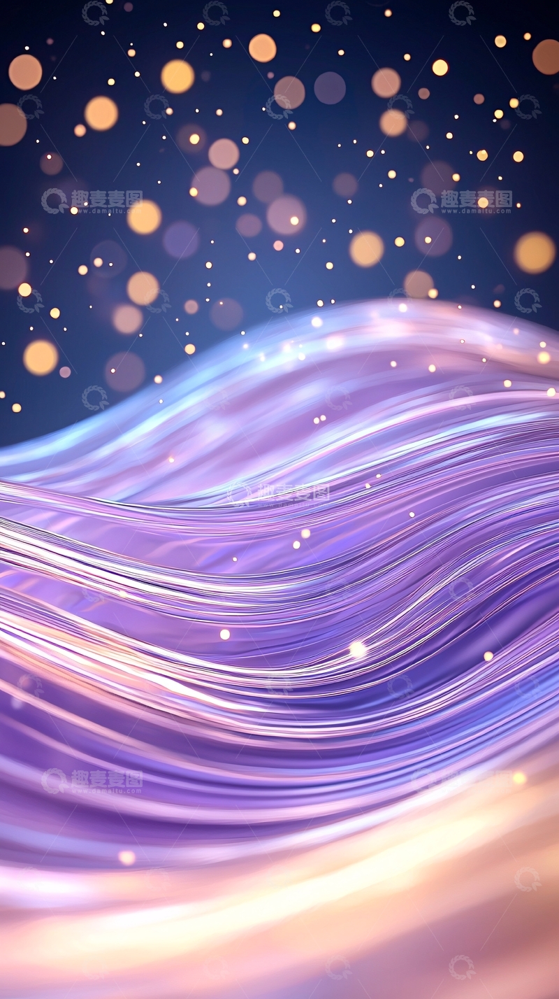高清大图下载【趣麦麦图】梦幻波浪光点背景