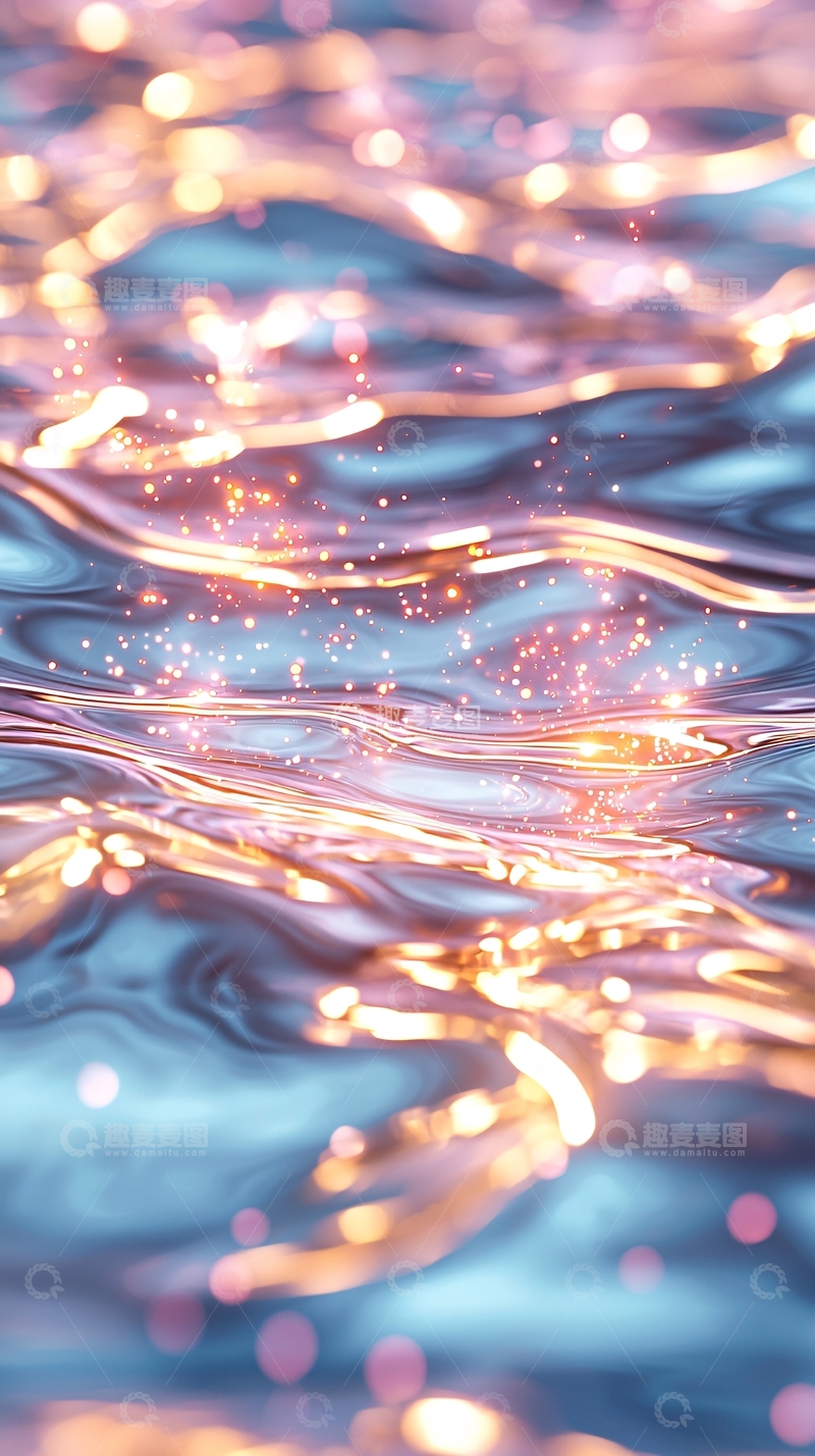 高清大图下载【趣麦麦图】梦幻波光粼粼水纹背景