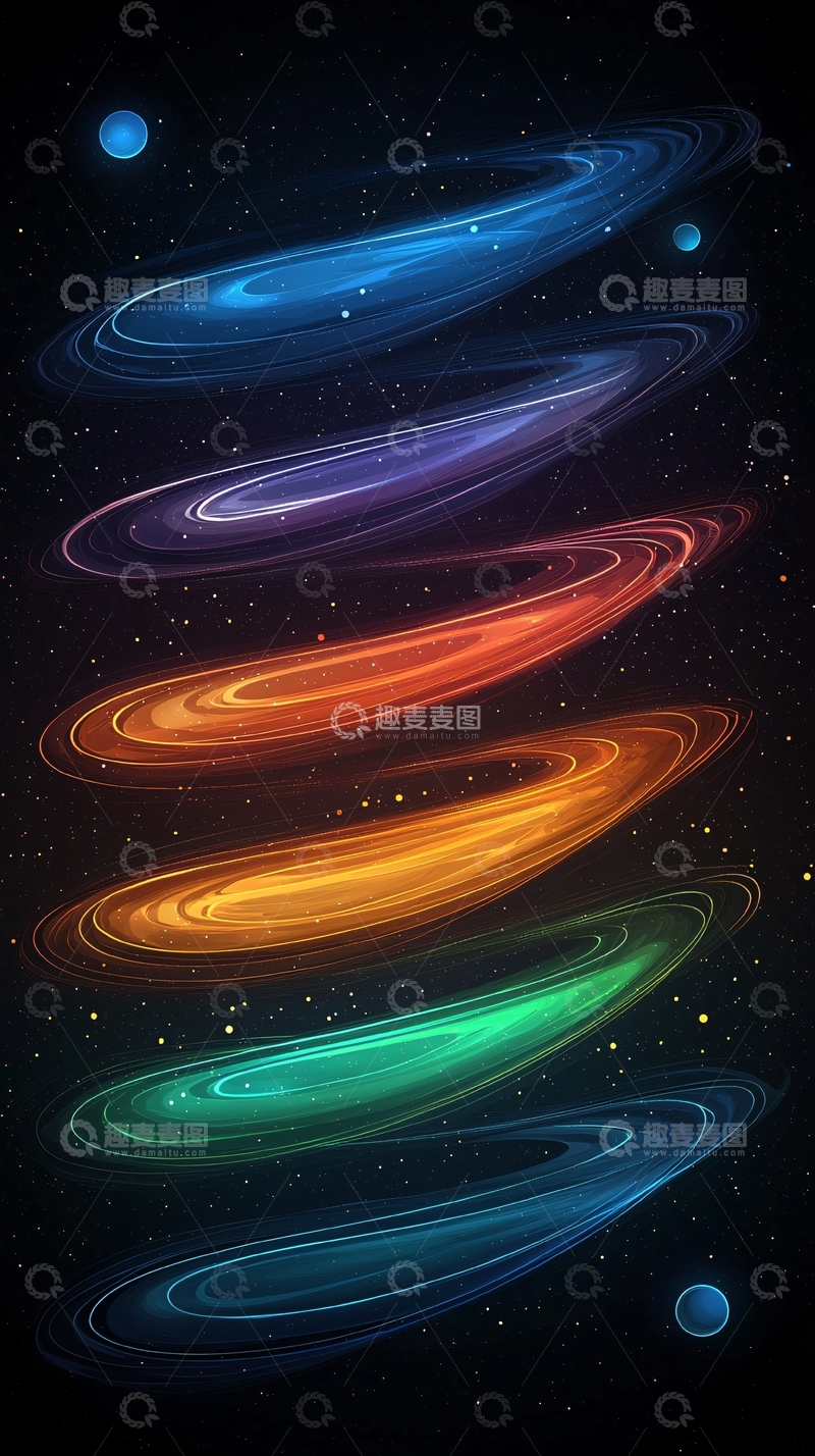 高清大图下载【趣麦麦图】色彩斑斓的星系漩涡