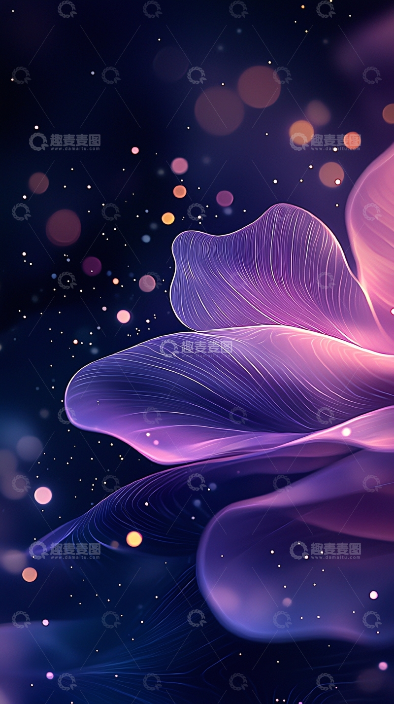 高清大图下载【趣麦麦图】梦幻紫色花朵背景图