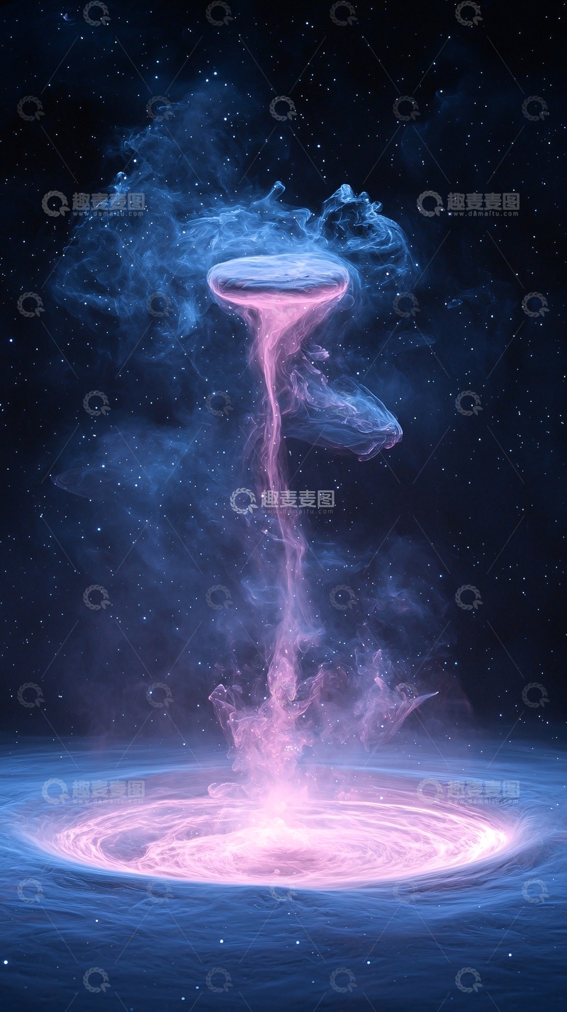 高清大图下载【趣麦麦图】神秘星空中的旋转能量漩涡