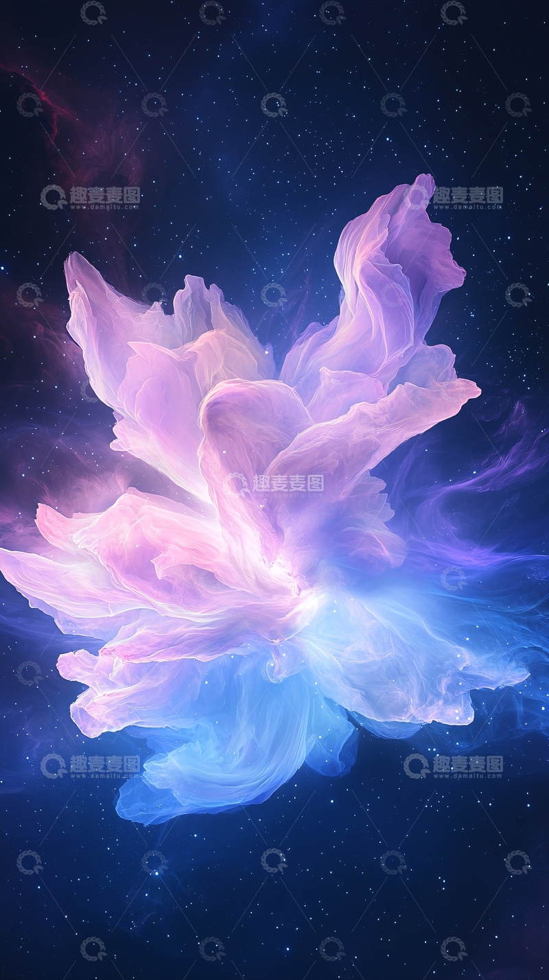 高清大图下载【趣麦麦图】梦幻星空中的花朵