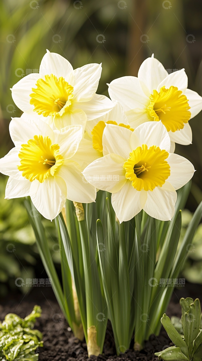 高清大图下载【趣麦麦图】白色水仙花盛开的春天景色