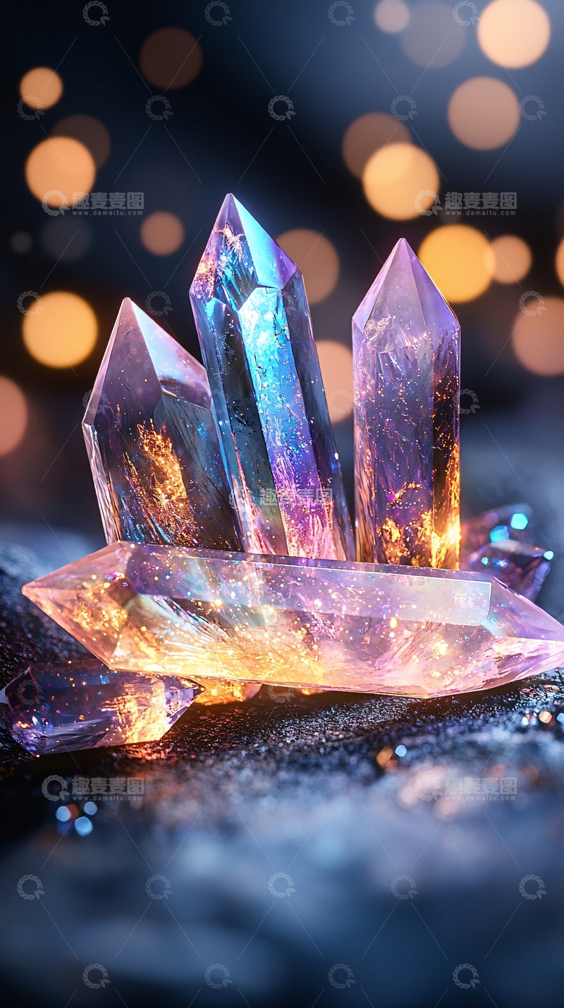高清大图下载【趣麦麦图】梦幻水晶矿石背景