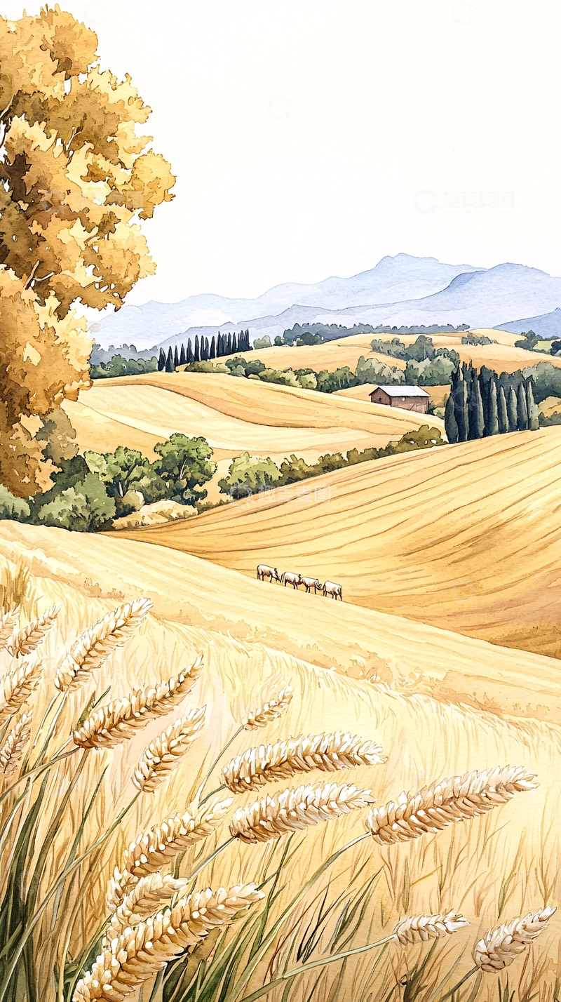 高清大图下载【趣麦麦图】金秋田园风光