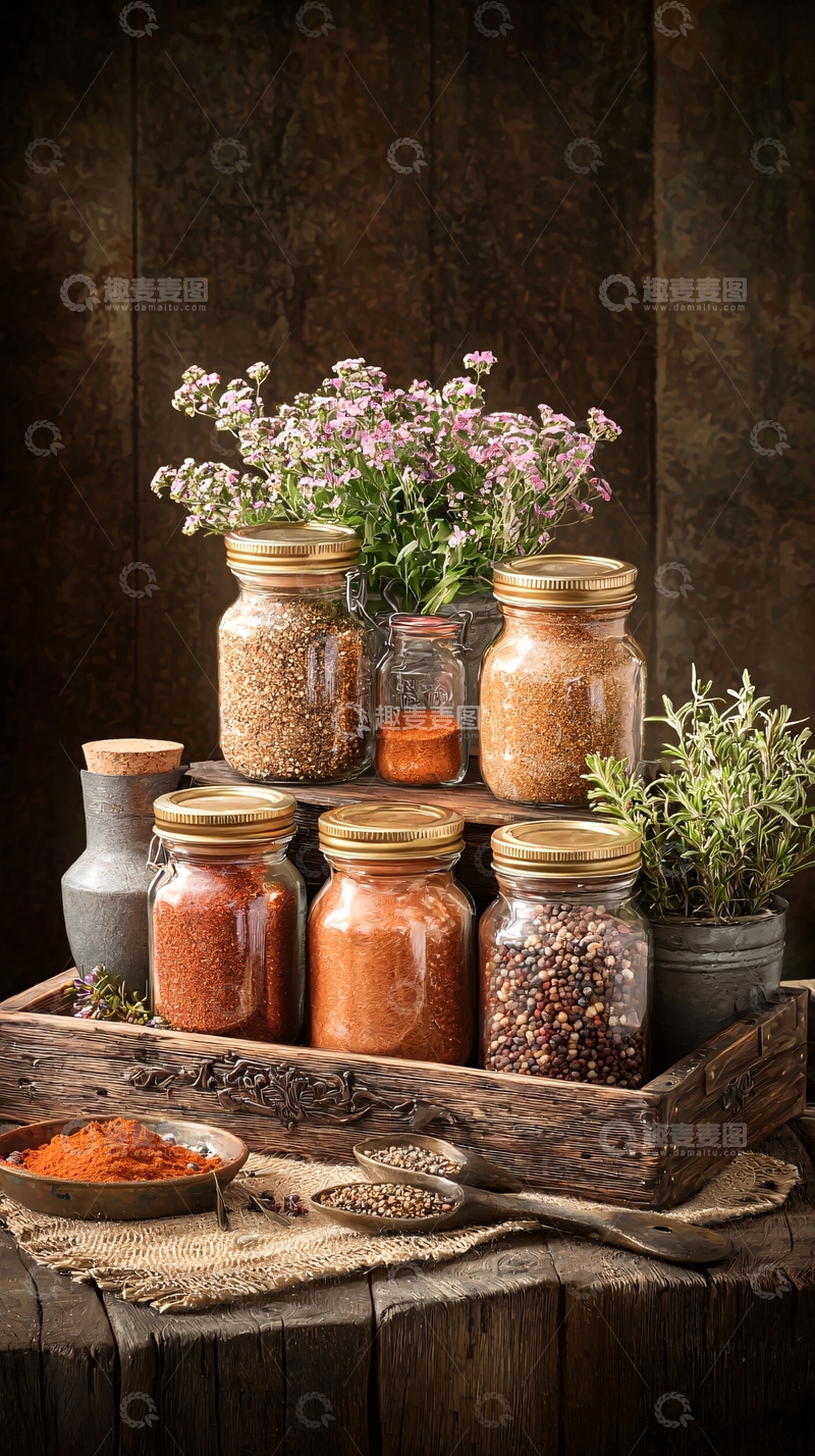 高清大图下载【趣麦麦图】自制香料与干花组合