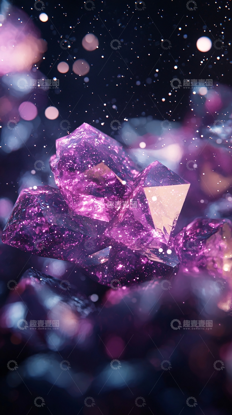 高清大图下载【趣麦麦图】梦幻紫色晶体背景图