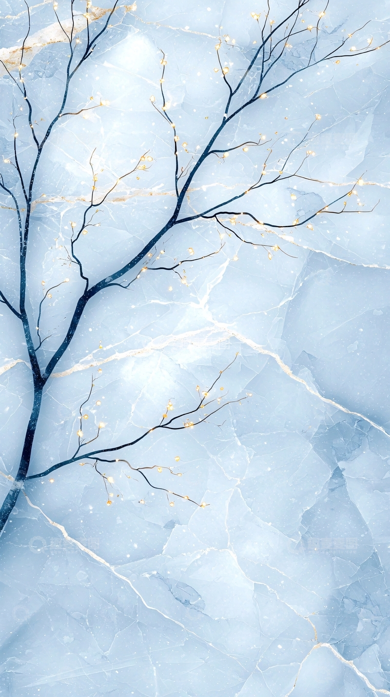 高清大图下载【趣麦麦图】冬日树影大理石纹理背景