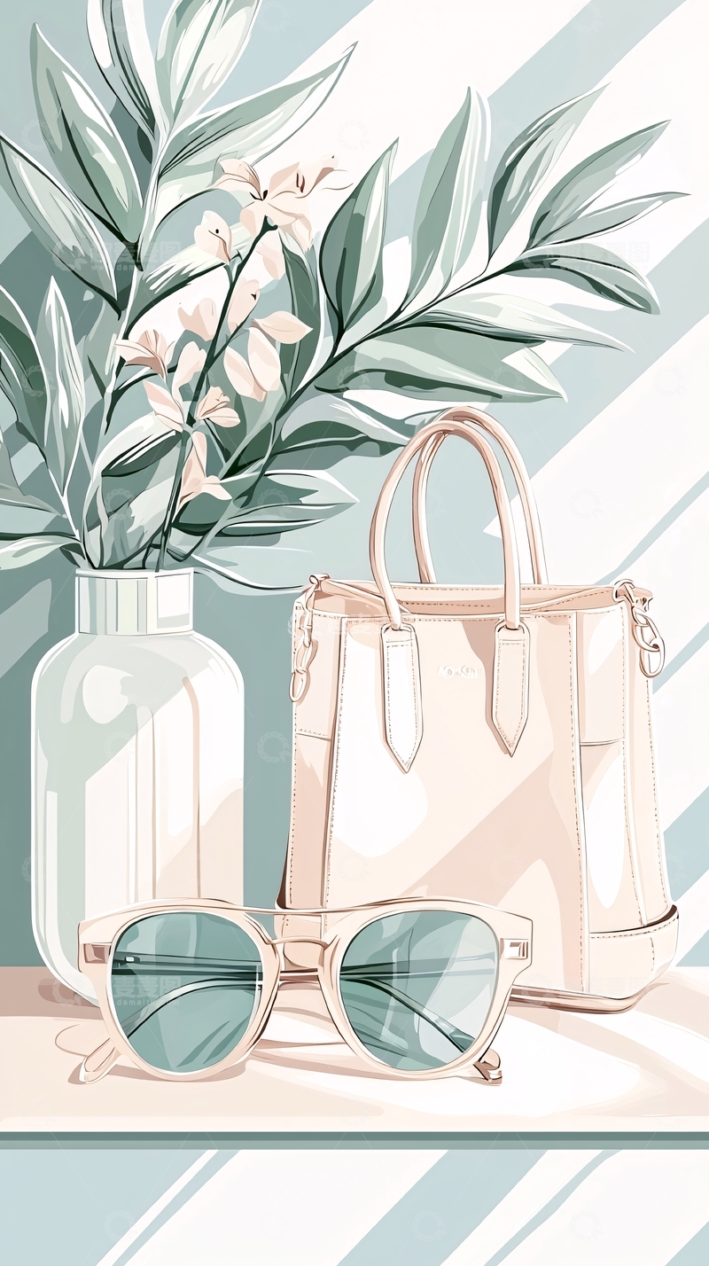 高清大图下载【趣麦麦图】清新夏日时尚配饰组合