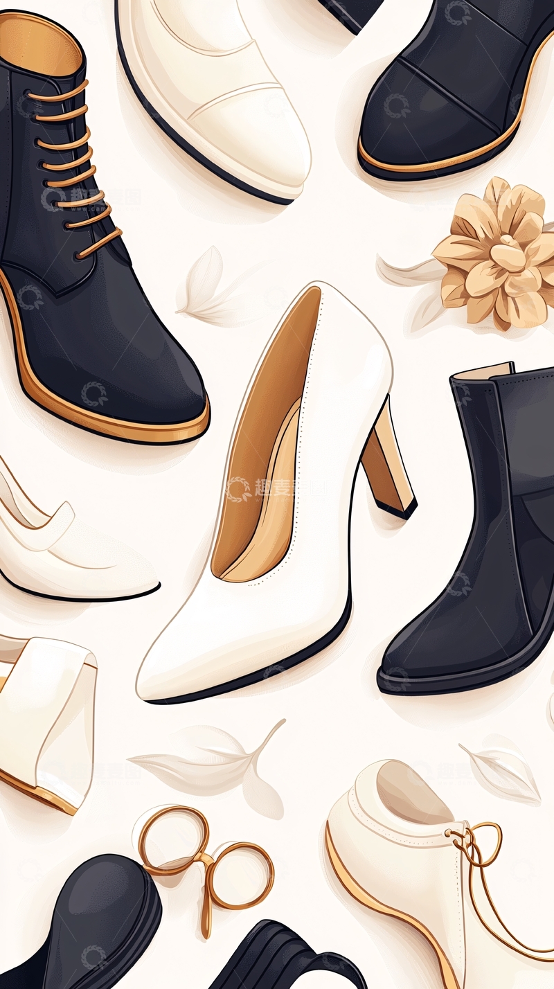 高清大图下载【趣麦麦图】时尚高跟鞋与靴子集合图