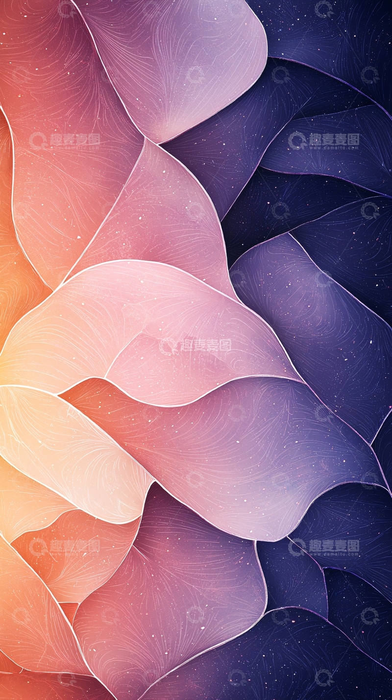 高清大图下载【趣麦麦图】抽象花瓣渐变背景图