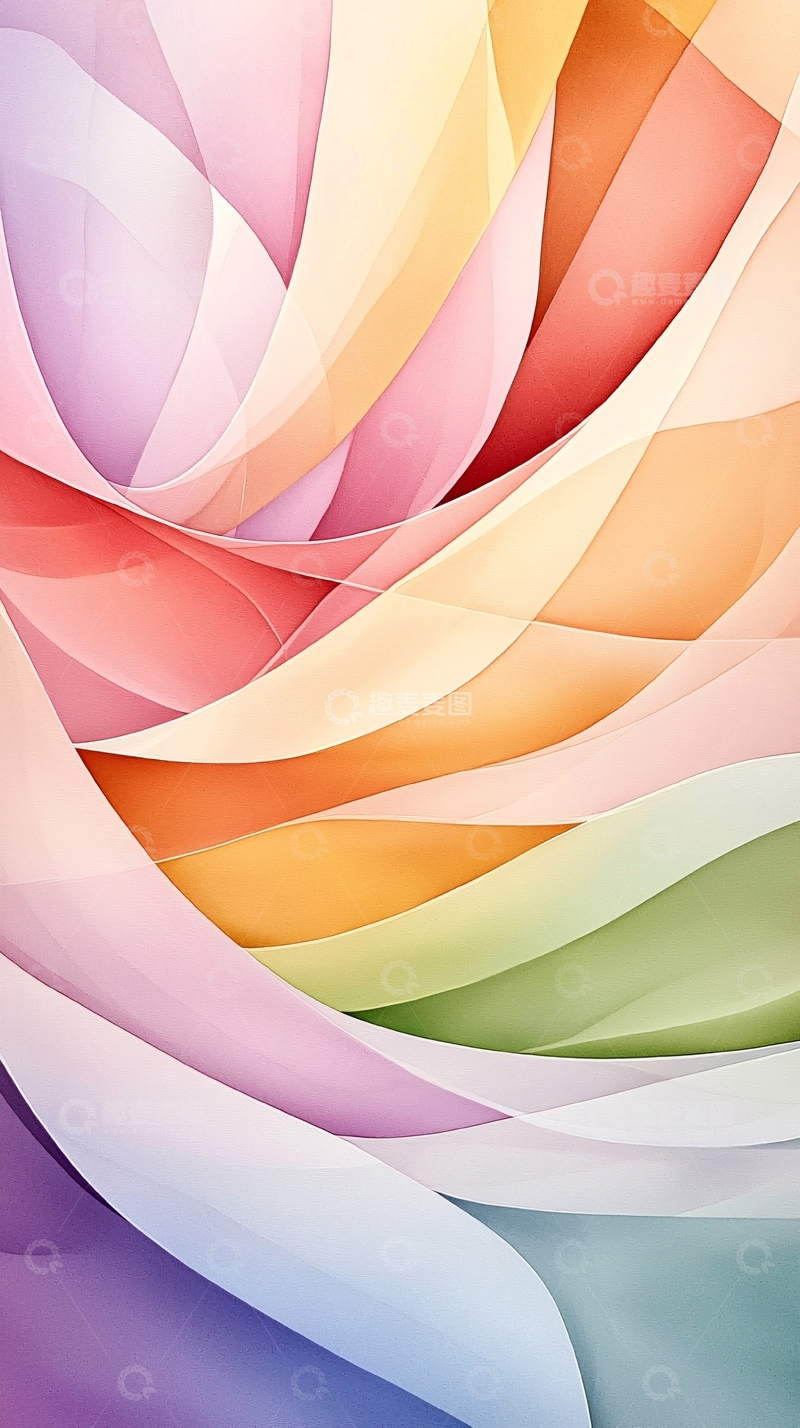 高清大图下载【趣麦麦图】彩虹渐变波浪抽象背景