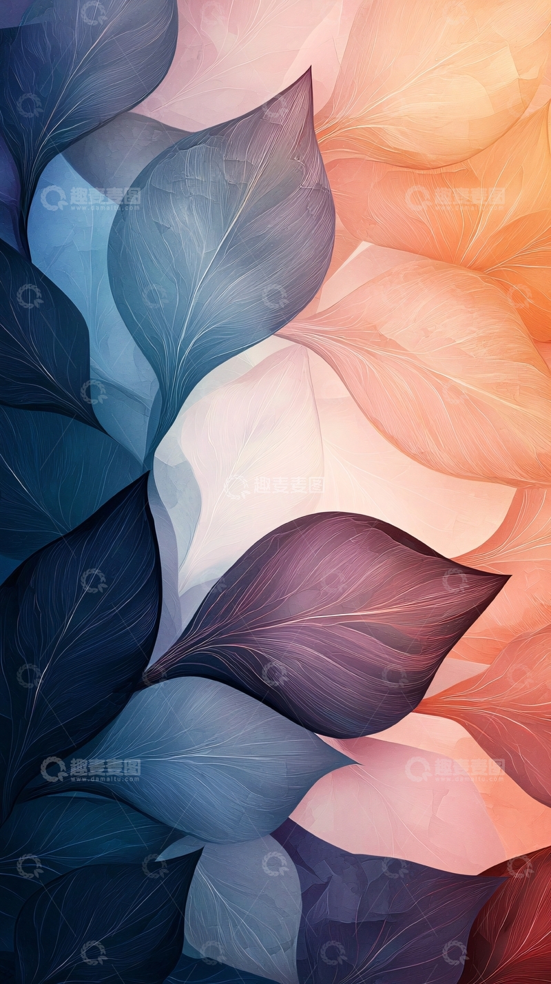 高清大图下载【趣麦麦图】抽象叶子艺术背景图