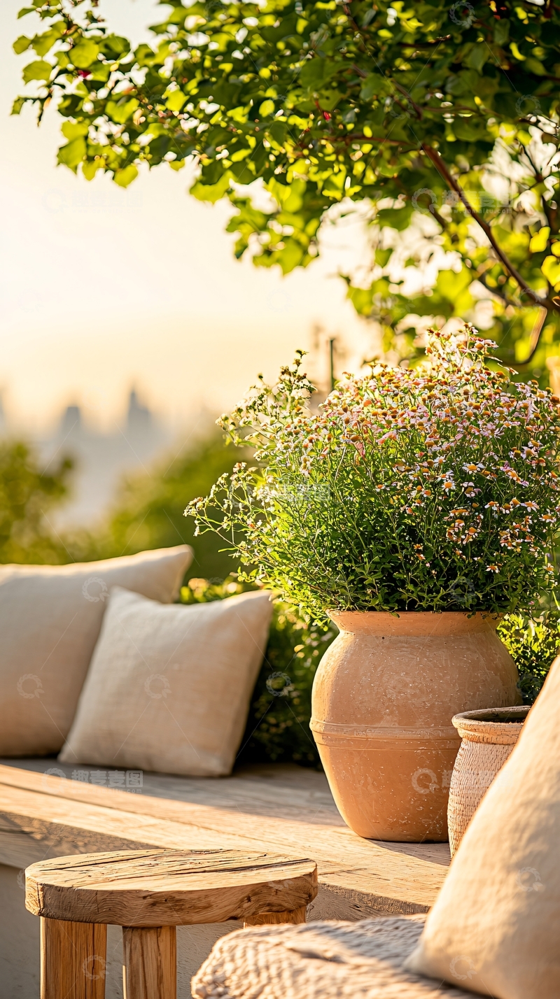 高清大图下载【趣麦麦图】户外花园装饰植物盆栽