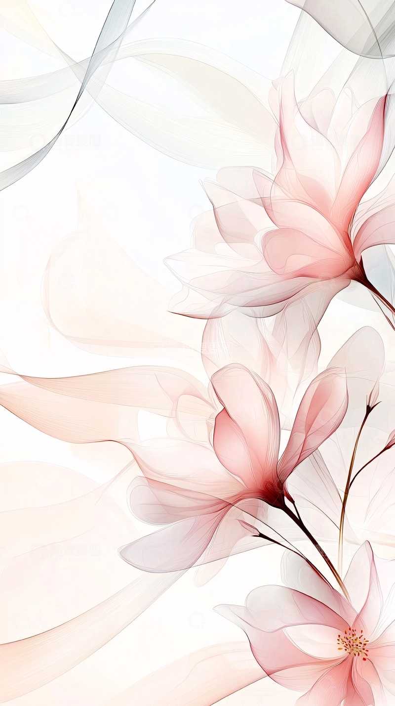 高清大图下载【趣麦麦图】梦幻粉红花朵抽象艺术背景