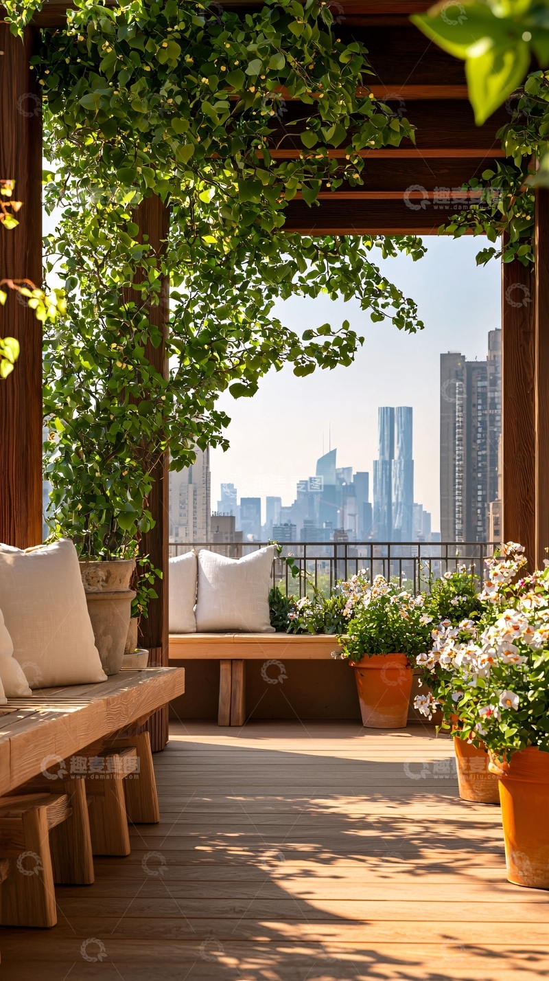 高清大图下载【趣麦麦图】城市阳台绿植装饰设计