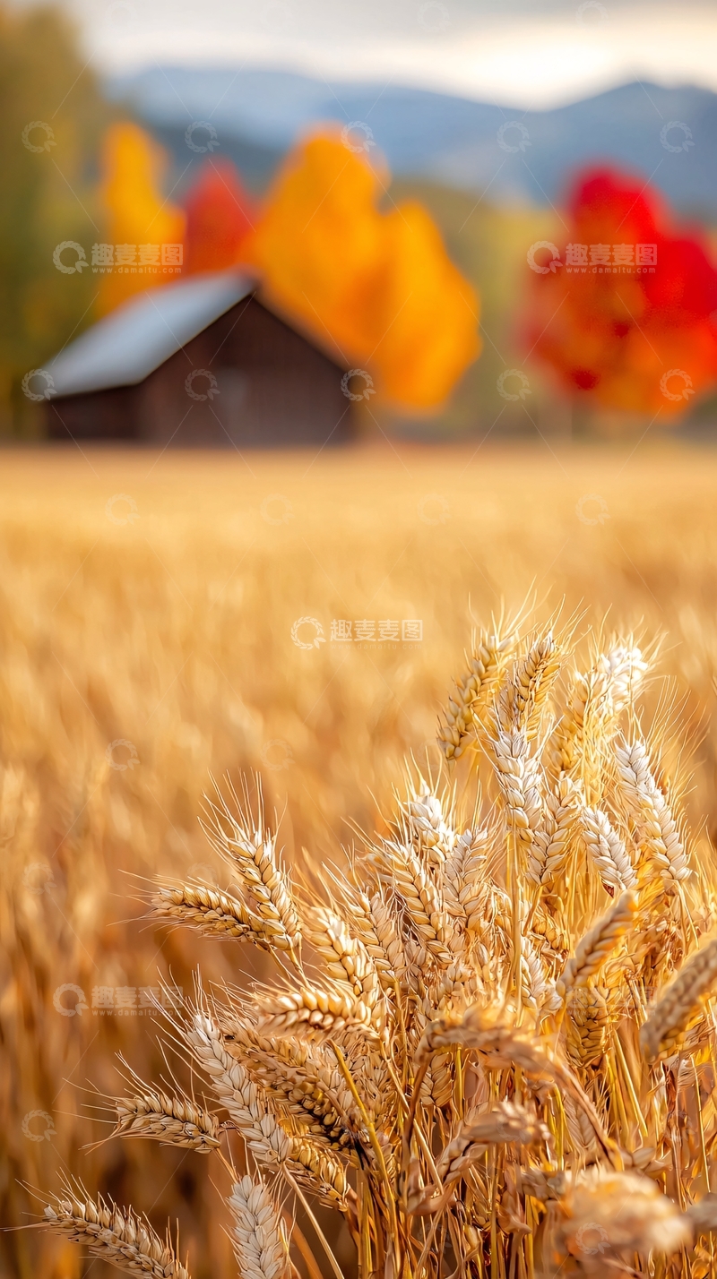 高清大图下载【趣麦麦图】秋日丰收田野风景