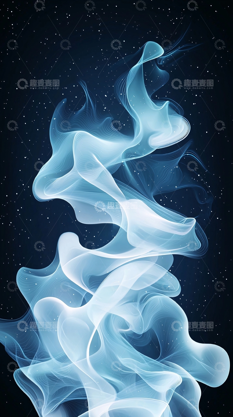 高清大图下载【趣麦麦图】蓝色抽象线条艺术背景