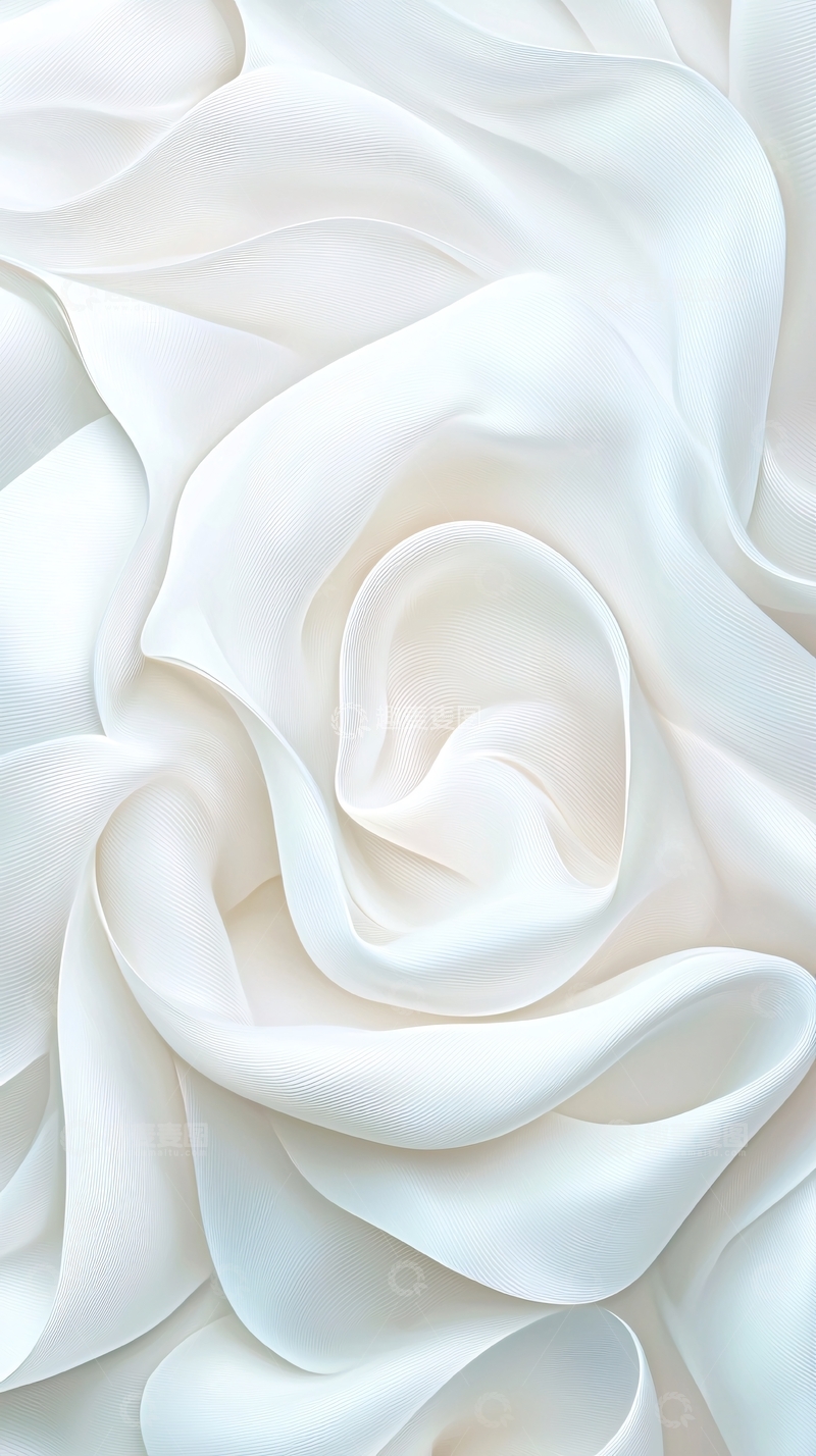 高清大图下载【趣麦麦图】白色褶皱面料纹理背景