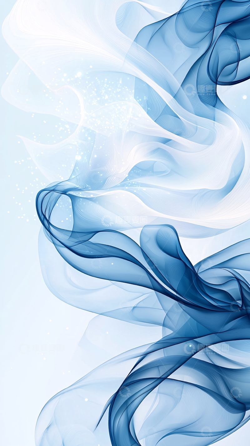 高清大图下载【趣麦麦图】蓝色抽象线条艺术背景