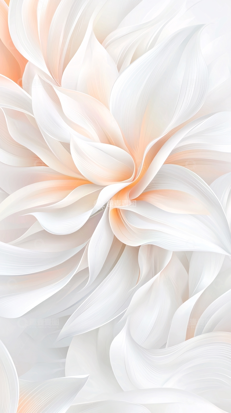 高清大图下载【趣麦麦图】白色抽象花瓣艺术背景