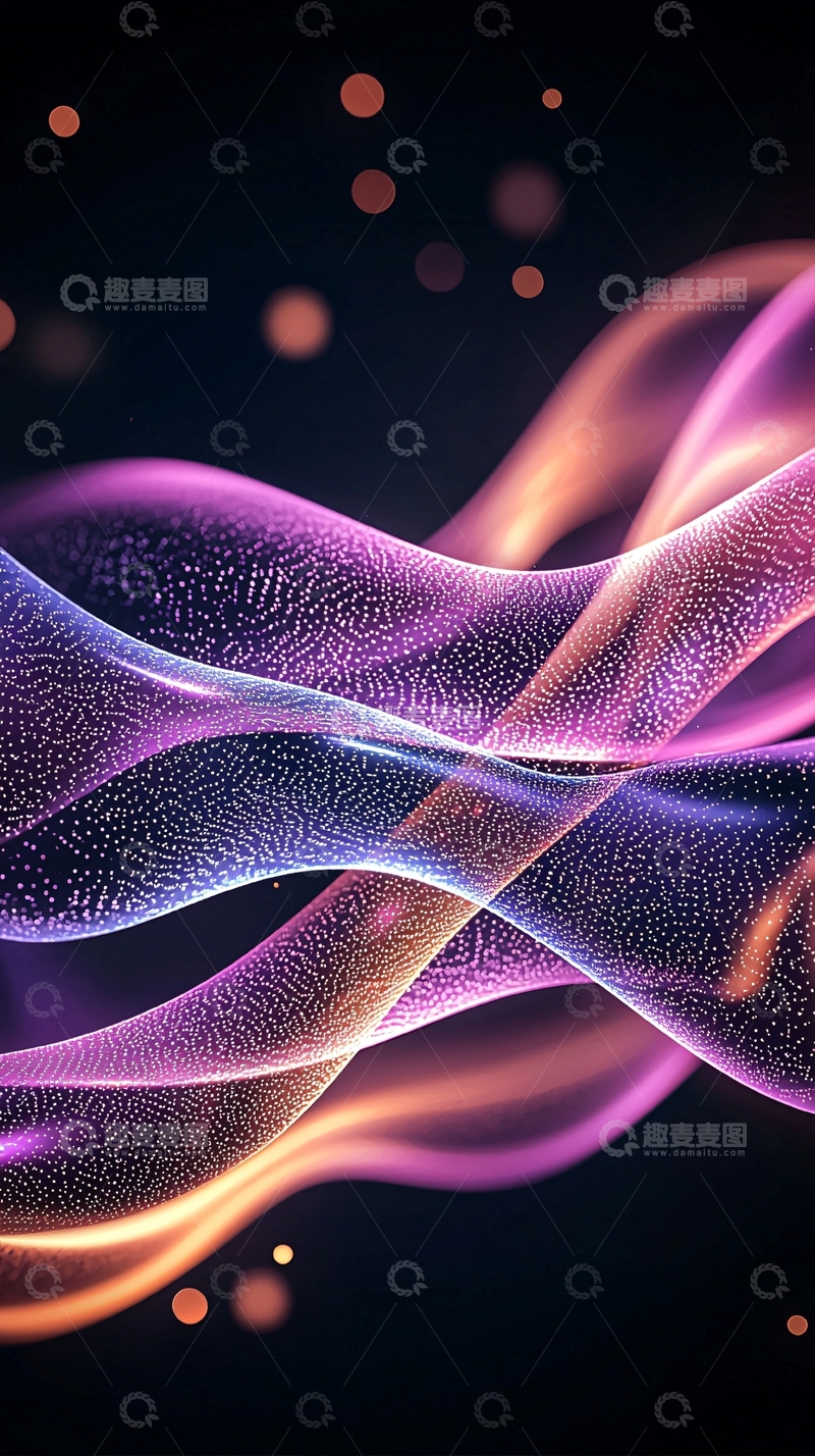 高清大图下载【趣麦麦图】紫色波浪抽象艺术背景